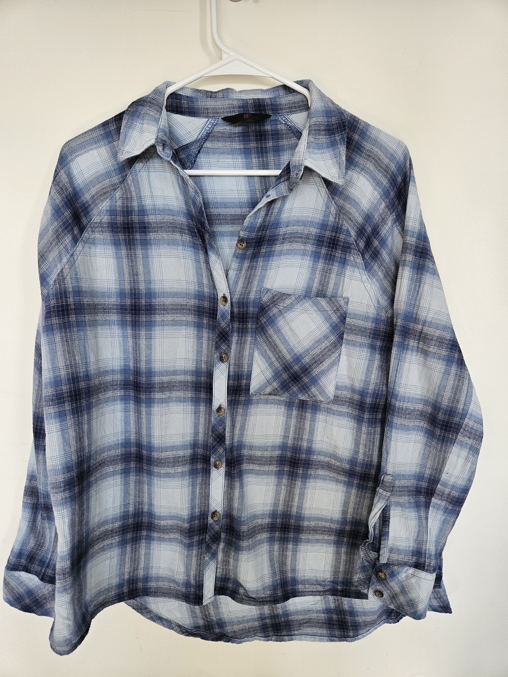 [5/35$]🔥NOBO Blue Plaid Flannel Button Down Shirt Small Long Sleeve Small🔥